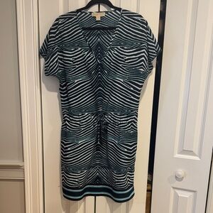 MICHAEL Michael Kors Black and White Midi Dress